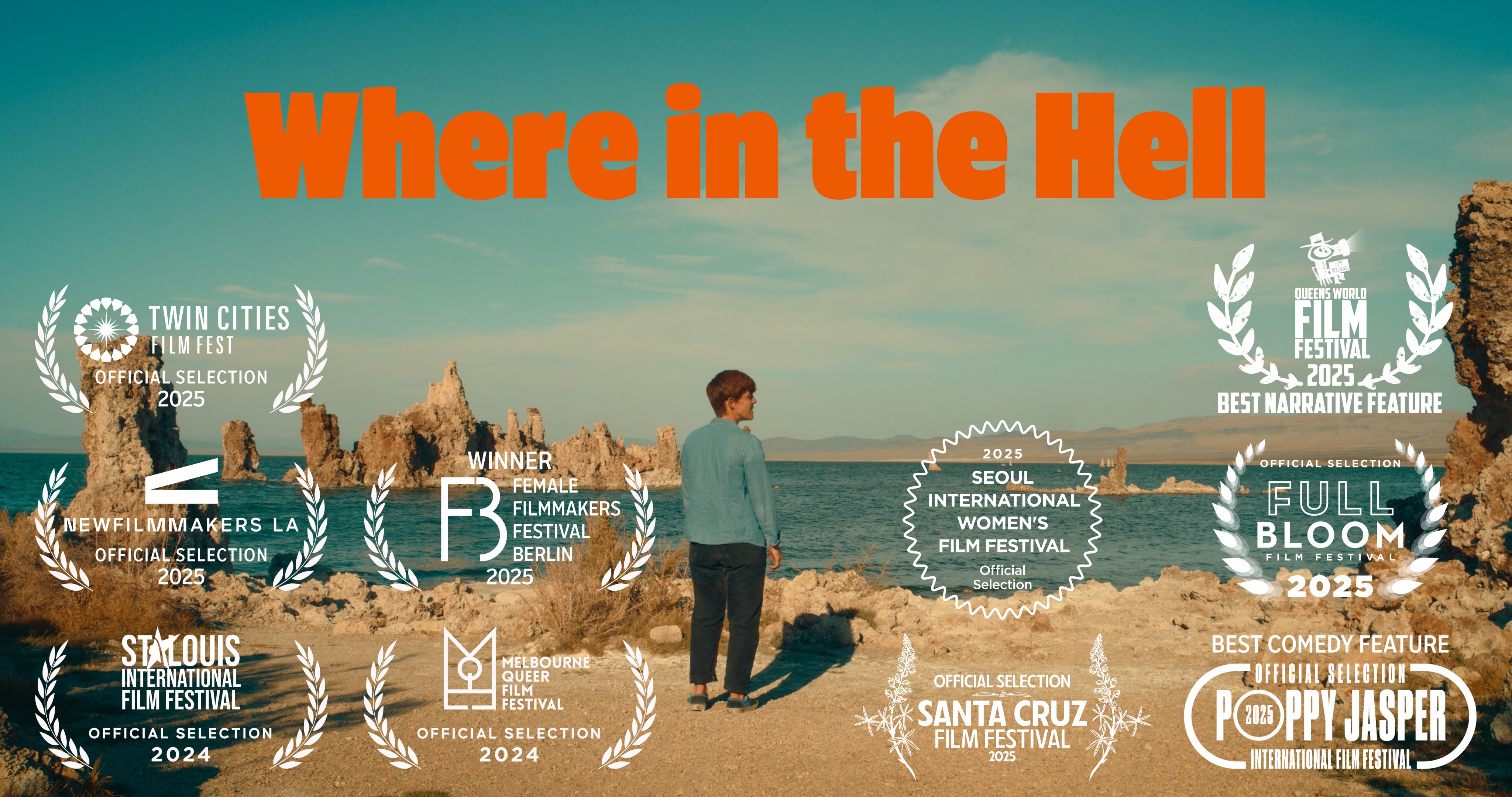 Where in the Hell poster with awards from film festivals